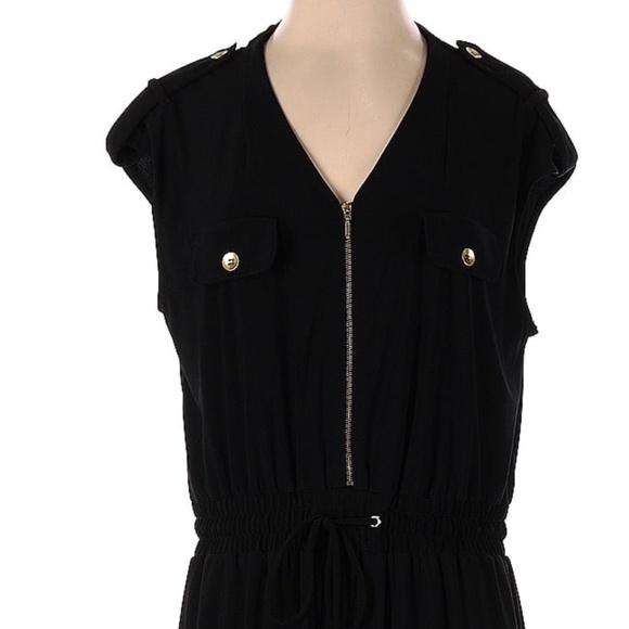 NWT Emma & Michele Zip front Black wide leg Sleeveless jumpsuit M - Picture 5 of 17